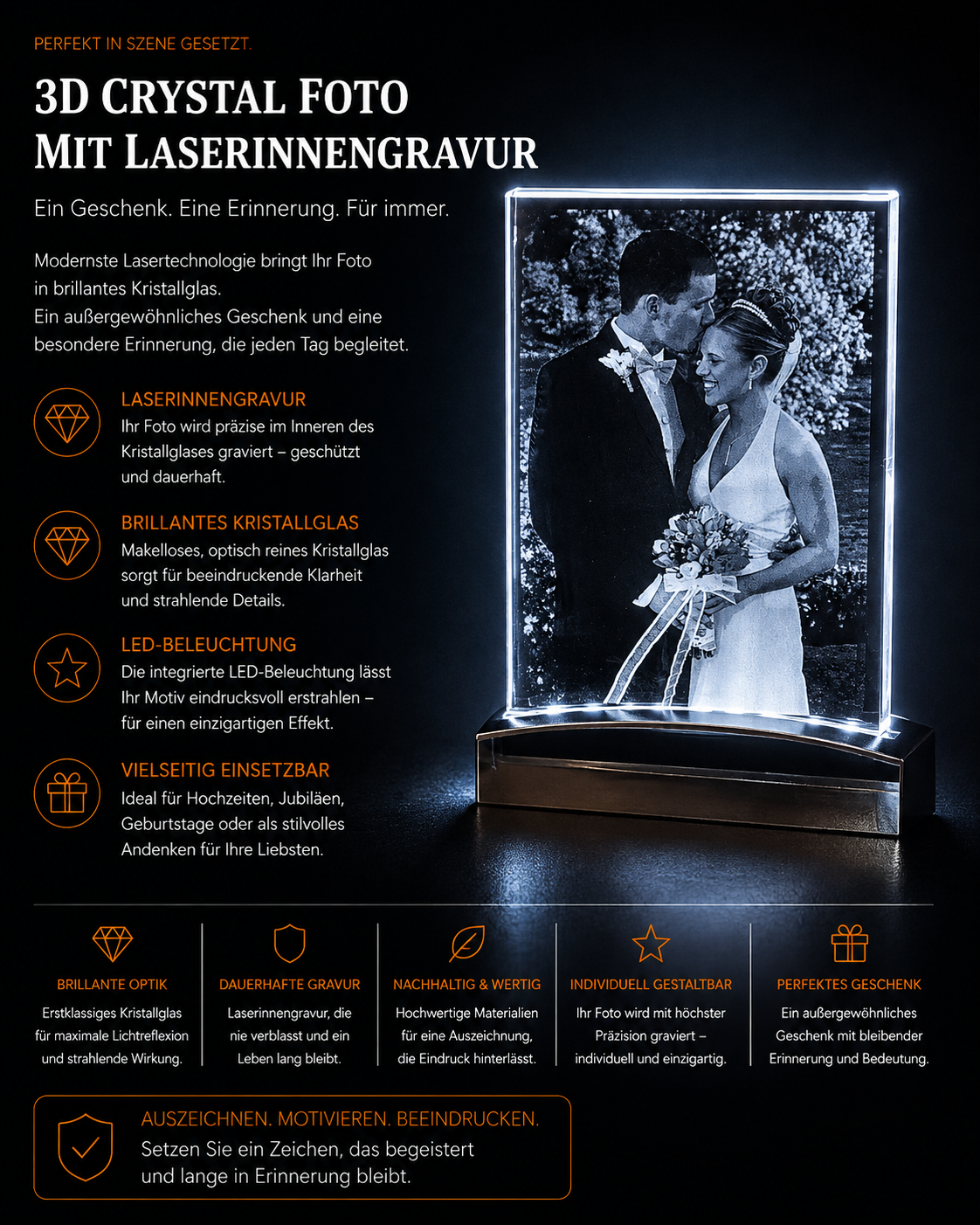 Flachglas mit Gravur
